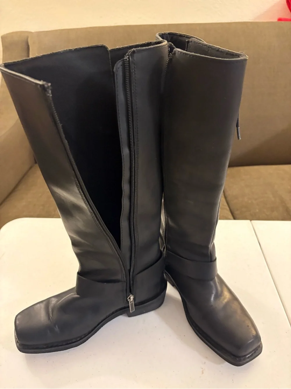 Harley-Davidson Women's Romy Tall Black Leather Lace-Up Boots - Size 7.5